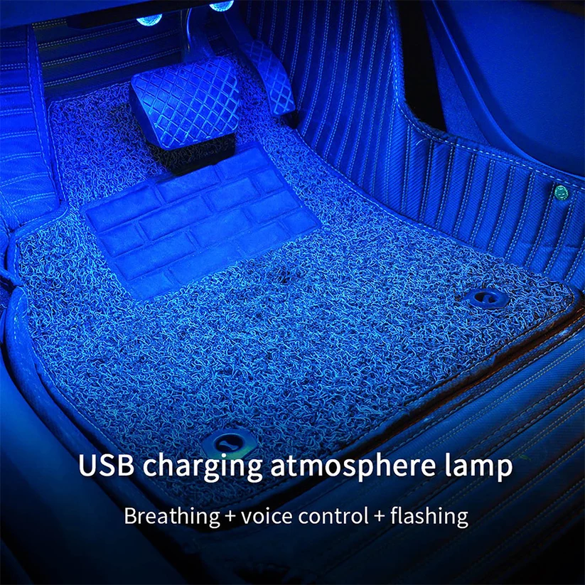 Multicolor Sound-Activated Wireless Car Interior Ambient Lights