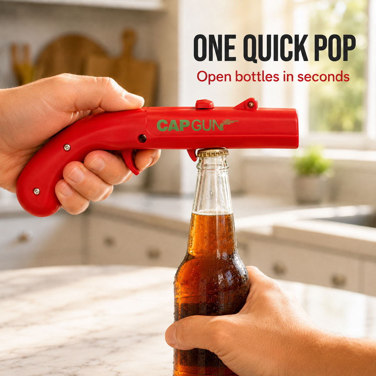 Lightweight Metal Plastic Bottle Cap Opener - 1-Count/2-Count Smooth ABS Kitchen & Bar Utensil, Cap Launcher & Can Opener Tool for Backyard BBQs, College Gatherings, Bottle Opener