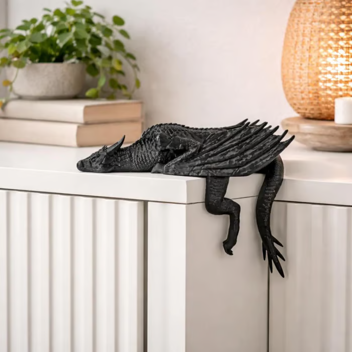 🐉 Sleeping Dragon Bookshelf Decor