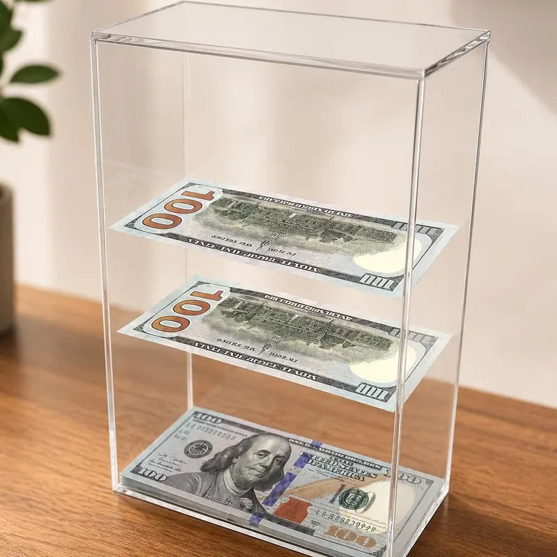 💵Acrylic Floating Money Display Box – Creative Banknote Holder & Gift Decor🎁