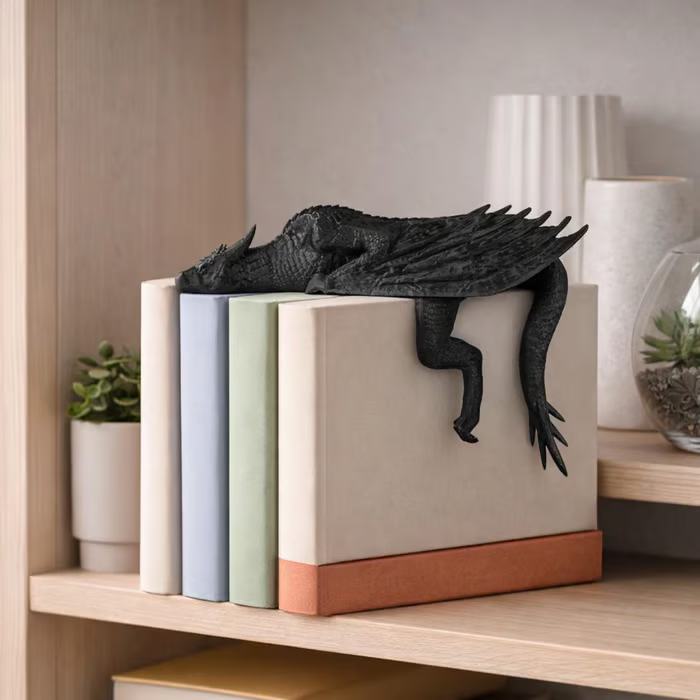 🐉 Sleeping Dragon Bookshelf Decor