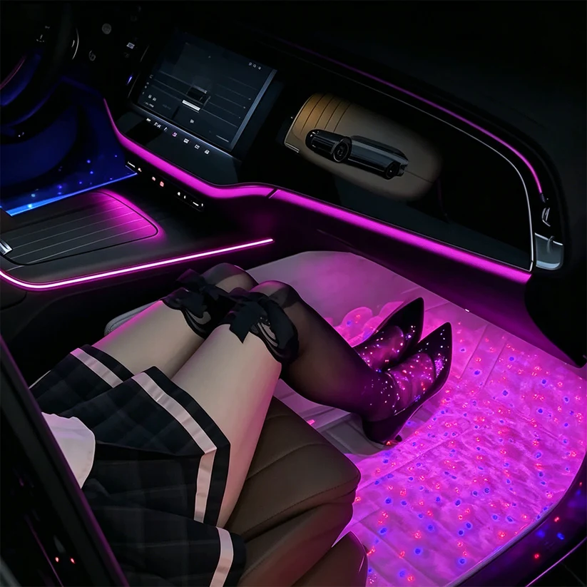 Multicolor Sound-Activated Wireless Car Interior Ambient Lights