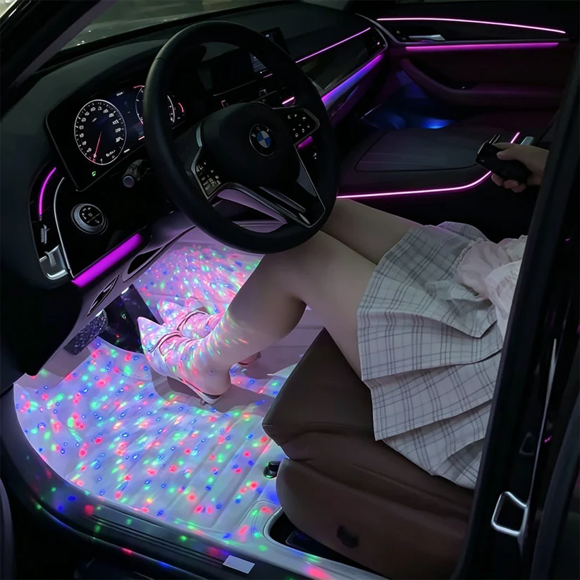 Multicolor Sound-Activated Wireless Car Interior Ambient Lights