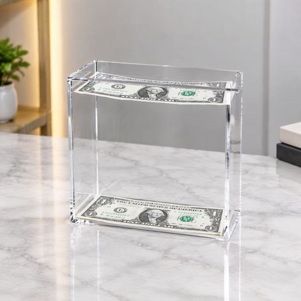 💵Acrylic Floating Money Display Box – Creative Banknote Holder & Gift Decor🎁