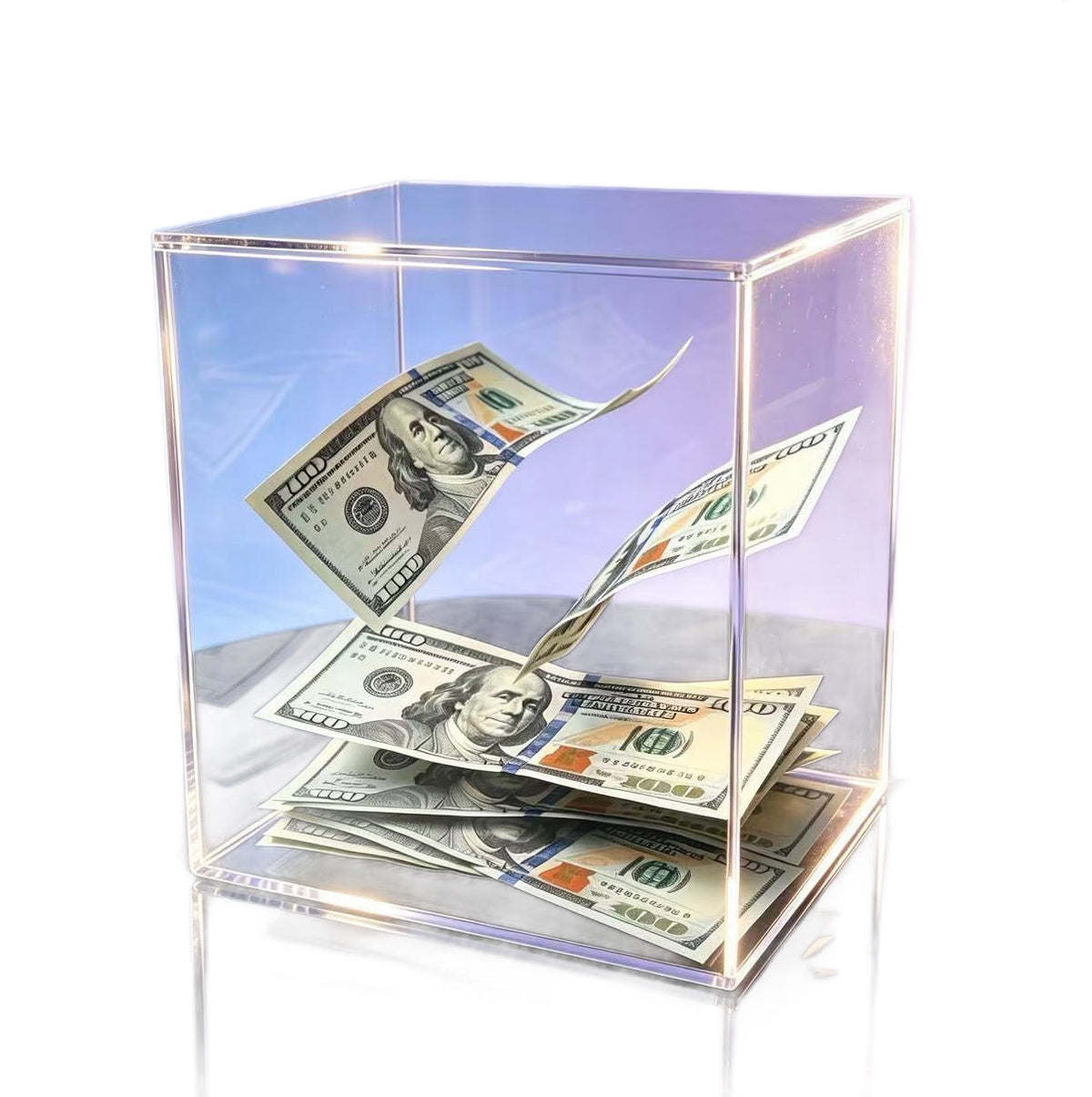 💵Acrylic Floating Money Display Box – Creative Banknote Holder & Gift Decor🎁