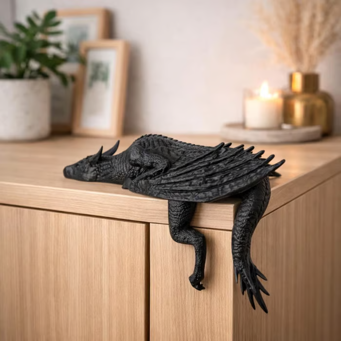 🐉 Sleeping Dragon Bookshelf Decor
