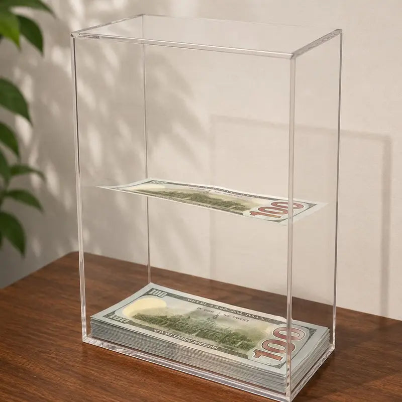 💵Acrylic Floating Money Display Box – Creative Banknote Holder & Gift Decor🎁