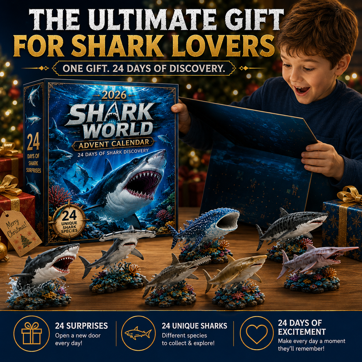 🔥49% Off Today Only-2026 Shark World AdventCalendar