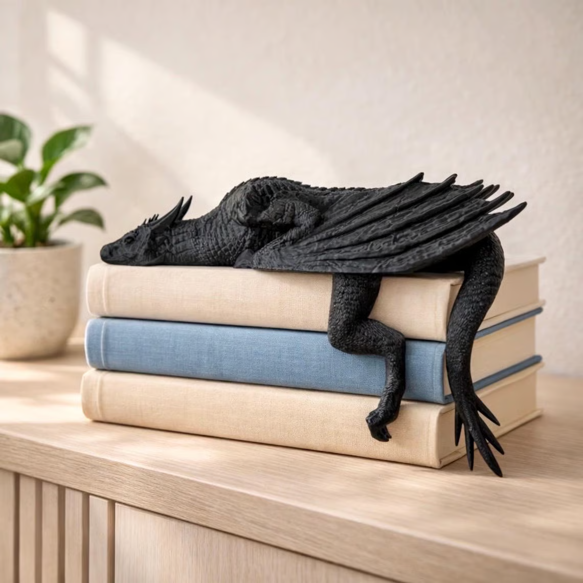 🐉 Sleeping Dragon Bookshelf Decor