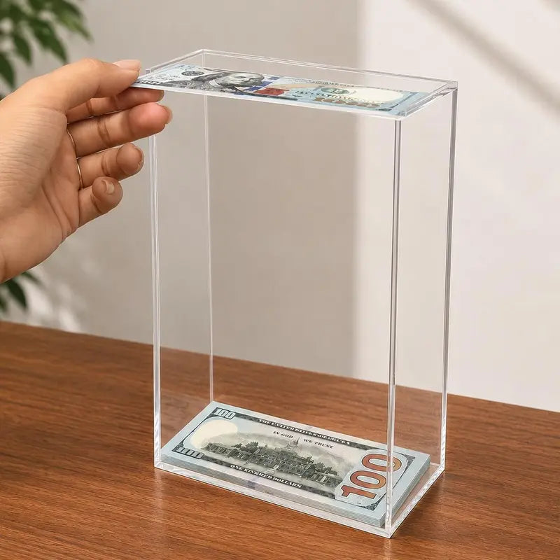 💵Acrylic Floating Money Display Box – Creative Banknote Holder & Gift Decor🎁